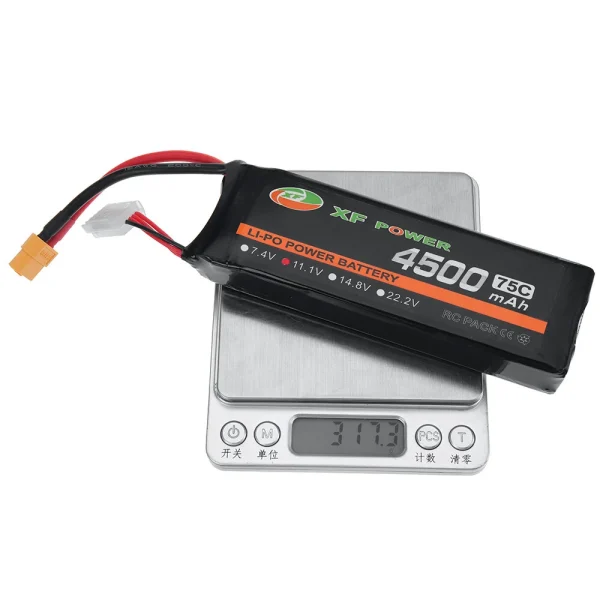 XF POWER 11.1V 4500mAh 75C 3S LiPo Battery XT60 Plug for RC Car - Image 9