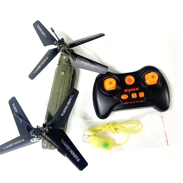 SYMA S026H 2.4G 3CH Dual Propellers Fixed Height Simulation Remote Control Model Helicopter Military Transport RC Helicopter - Image 6