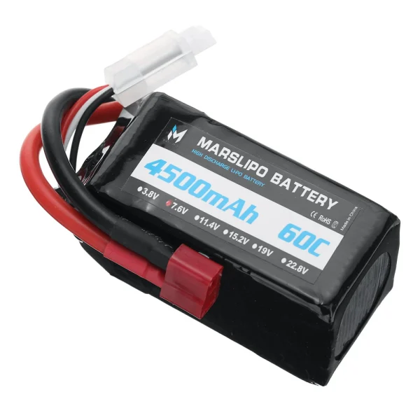 MARSLIPO 7.6V 4500mAh 60C 2S Lipo Battery T Plug for RC Car - Image 4