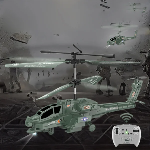 922 2.5 Channel Apache Remote Control Combat Helicopter With Gyroscope Remote Control Electric Remote Control Helicopter - Image 2
