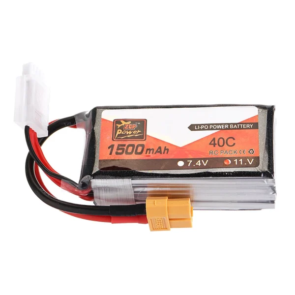 2Pcs ZOP Power 11.1V 1500mAh 40C 3S Lipo Battery XT60 Plug - Image 3
