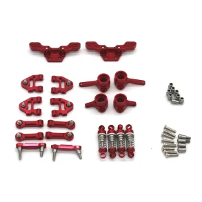 Upgraded Metal Parts Set Steering Cup Rear Wheel Seat Suspension Arm Upper Linkage Rod Shock Absorber for Wltoys 284131 284010 284161 K989 K969 1/28 RC Cars Vehicles Models Accessories