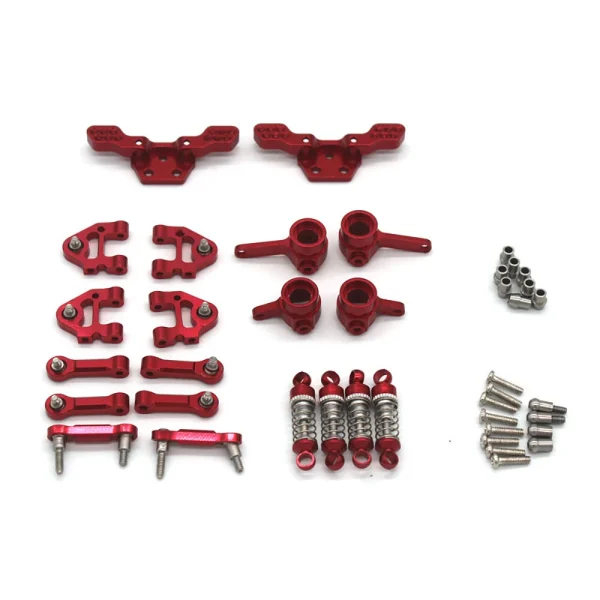 Upgraded Metal Parts Set Steering Cup Rear Wheel Seat Suspension Arm Upper Linkage Rod Shock Absorber for Wltoys 284131 284010 284161 K989 K969 1/28 RC Cars Vehicles Models Accessories