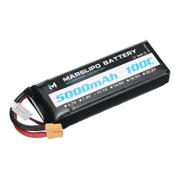 MARSLIPO 11.1V 5000mAh 100C 3S Lipo Battery XT60 Plug for RC Drones - Image 5