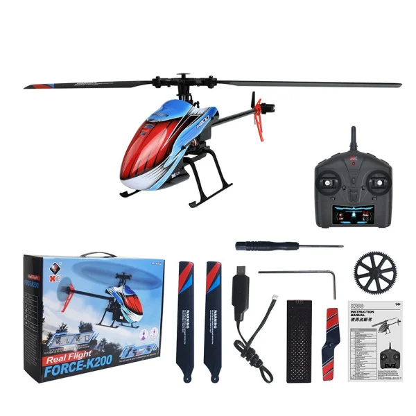 WLtoys XK K200 4CH 6-Axis Gyro Altitude Hold Optical Flow Localization Flybarless RC Helicopter RTF - Image 5