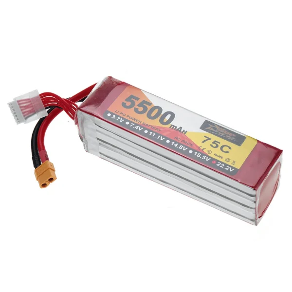 ZOP Power 22.2V 5500mAh 75C 6S LiPo Battery XT60 Plug for RC Drone - Image 2
