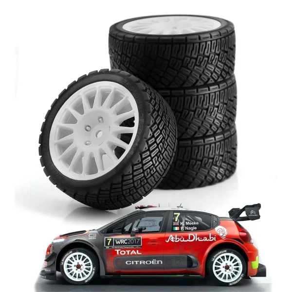 4Pcs Racing Tires Wheels for 1:10 Kyosho Tamiya RC Cars Parts - Image 2