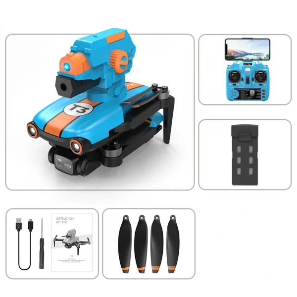 Funsky LM12-D MAX  WiFi FPV with HD ESC Dual Camera Bullet Launcher Optical Flow Positioning Brushless Foldable RC Drone Quadcopter RTF - Image 5
