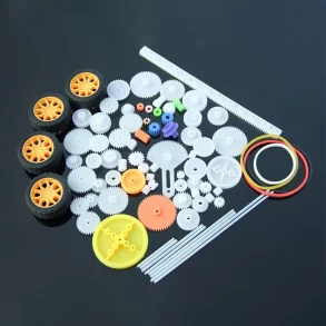 78Pcs Motor Gears Kits Plastic Spindle Worm Gear Set Robot Pulley Shaft Axle Belt Bus Assembly for Toy Automobile Cars DIY Kit Model Parts Assortment Accessories
