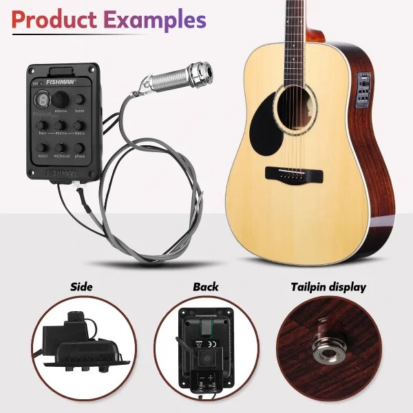 Folk Acoustic Guitar Pickup Presys Blend Dual Mode Equalizer With Mic Beat Board Pickups - Image 4