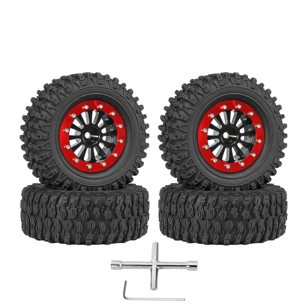 4PCS 1.3 Inches Tires Aluminum Alloy Wheel Rims Hubs for Land Rover TRX4M 1/18 Rock Crawler RC Cars Vehicles Models Spare Parts Accessories A Version - Image 3