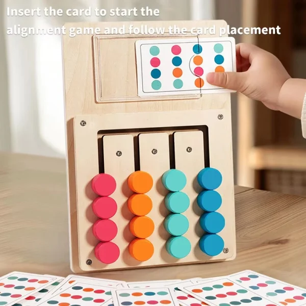Montessori Cognitive Learning Toy for Kids Wooden Color Shape Toy Early Brain Stimulation Logical Enlightenment Hand-eye Coordination Thinking Educational Toy - Image 3