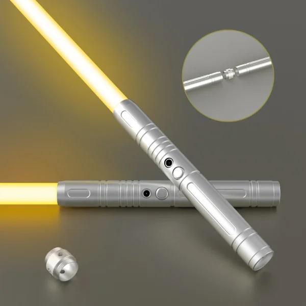 2-in-1 Metal Laser Sword with Hit Sound and Seven Color Lights Rechargeable Perfect for Cosplay and Role-play