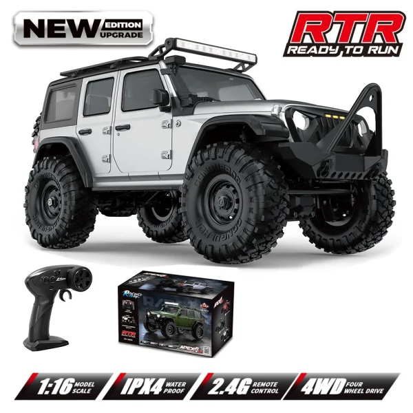 HB Toys RTR R1604/5/6 1/16 2.4G 4WD RC Car Full Proportional Rock Crawler LED Light Off-Road Climbing Truck Vehicles Models Toys - Image 3