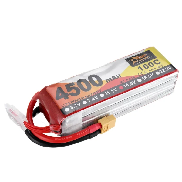 ZOP Power 14.8V 4500mAh 100C 4S Lipo Battery XT60 Plug for FPV RC Drone - Image 3