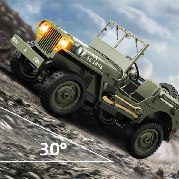 JJRC C8815 RTR 1/10 2.4G 4WD RC Car Willys Military Truck Off-Road Climbing LED Light Optional Winch Canopy Metal Frame Rock Crawler Full Proportional Vehicles Models Toys - Image 3