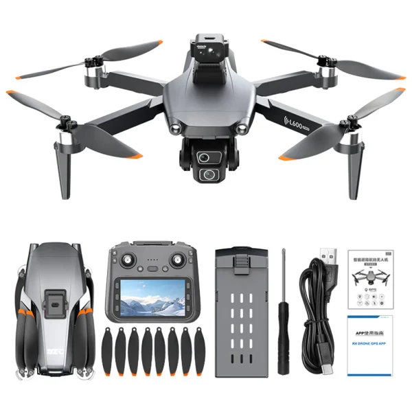 LYZRC L600-1 PRO GPS 5G WiFi FPV with 4.5inch LCD Screen Controller 4K HD Dual Camera Servo Gimbal 360 Obstacle Avoidance Brushless Foldable RC Drone Quadcopter RTF - Image 9