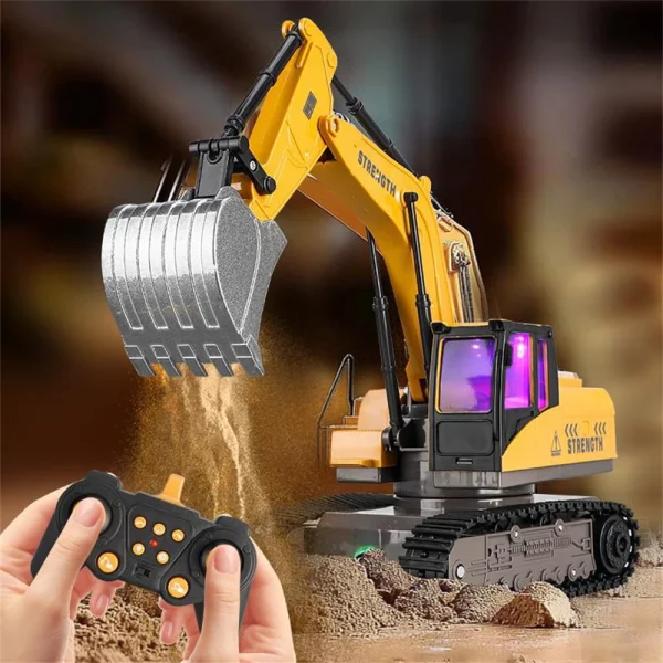 Y1803 1/20 13CH 2.4G RTR Alloy RC Excavator Car Vehicle Model With Colorful Lights Music Effects Spray for Children - Image 3