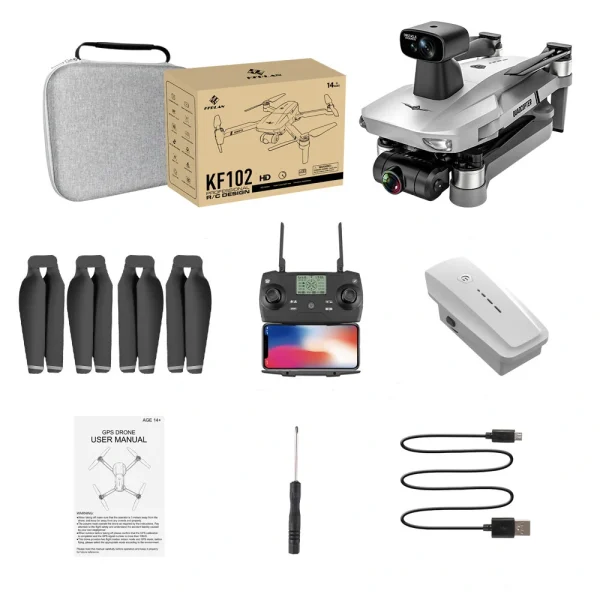 KFPLAN KF102 MAX GPS 5G WiFi FPV with 4K ESC HD Dual Camera Self-stabilizing Mechanical Gimbal 360 Obstacle Avoidance Brushless Foldable RC Drone Quadcopter RTF - Image 9
