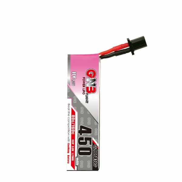 GAONENG GNB 3.8V 450mAh 80C 1S 4.35V HV LiPo Battery GNB27 Plug for TINY7  Moblite7 Walksnail Whoop FPV Racing Drone - Image 5