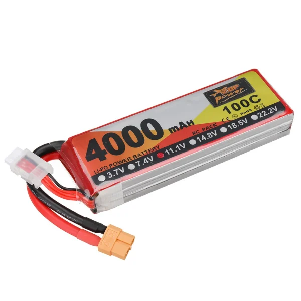 ZOP Power 11.1V 4000mAh 100C 3S LiPo Battery XT60 Plug for RC Drone - Image 3