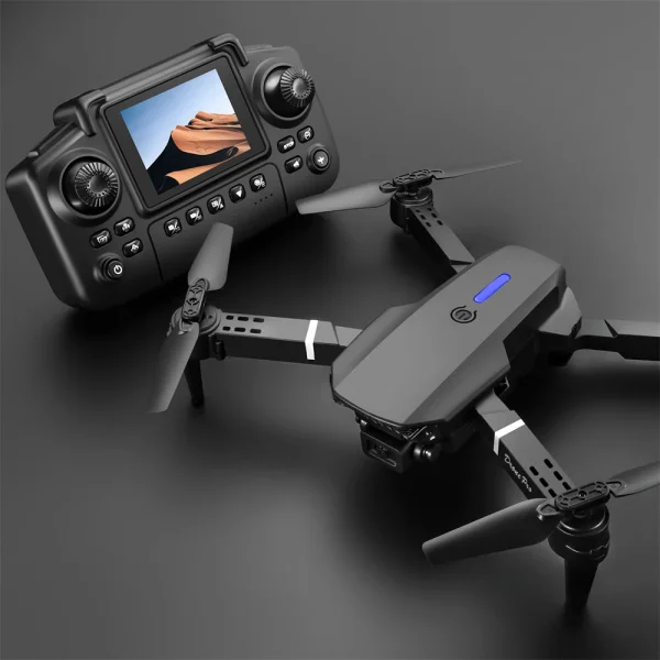 YLR/C E88 / E88D WiFi FPV with LCD Screen Controller HD Dual Camera Lighting Arms Optical Flow Positioning Colorful LED Light Foldable RC Drone Quadcopter RTF - Image 2