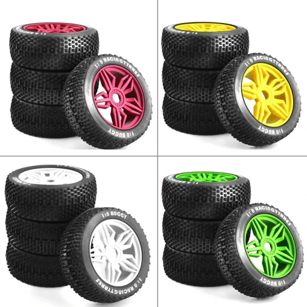 4PCS Off-Road Tires Wheels 17mm Hex for HSP KYOSHO MP10 ZD FS Racing 1/8 RC Car Vehicles Model Spare Parts - Image 5