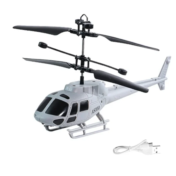 AS350 Simulation Black Wing Helicopter Induction Fighter Suspension Light Charging Drop-resistant Induction Remote Control Helicopter - Image 4