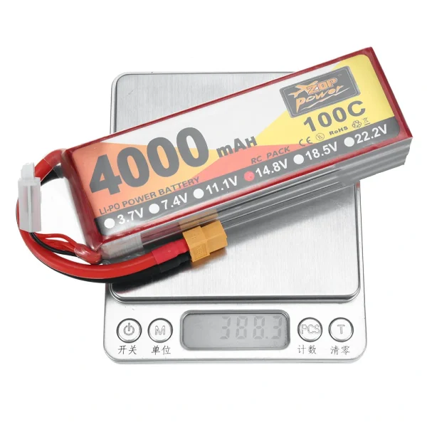 ZOP Power 14.8V 4000mAh 100C 4S LiPo Battery XT60 Plug for RC Drone - Image 9