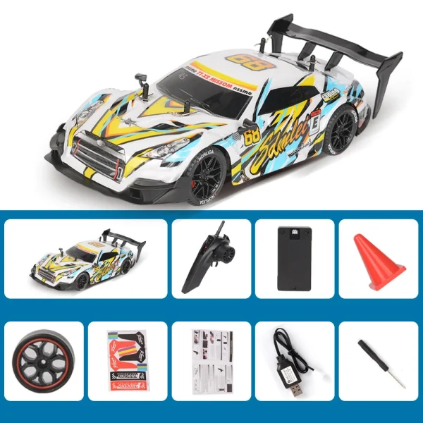 1/14 2.4G 4WD Drift RC Car High Speed LED Light On-Road Racing Remote Control Vehicles Models Multi Player Competiton Toys - Image 9