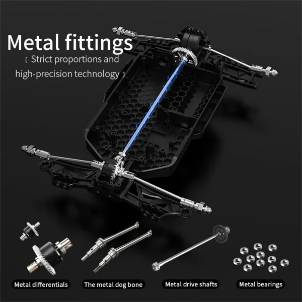 KFPLAN KF10 RTR 1/10 2.4G 4WD 50km/h Brushless RC Car Off-Road Truck LED Light 3s High Speed Full Proportional Metal Diffs Drive Shaft Vehicles Models Toys - Image 3