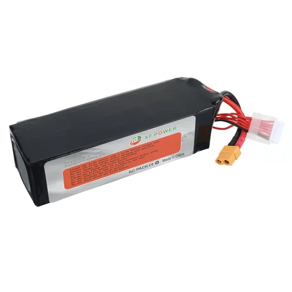 XF POWER 22.2V 5000mAh 100C 6S LiPo Battery XT60 Plug with T Deans Plug for RC Drone - Image 4