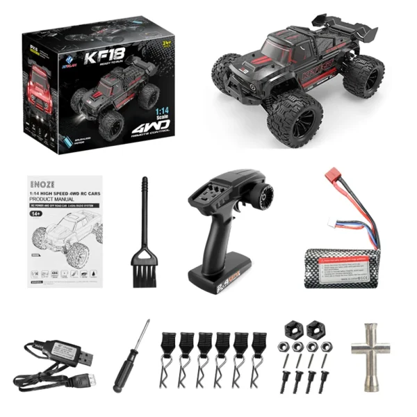 KFPLAN KF18 RTR 1/14 2.4G 4WD 45km/h Brushless RC Car Off-Road High Speed Climbing Truck Full Proportional LED Light Vehicles Models Toys - Image 8