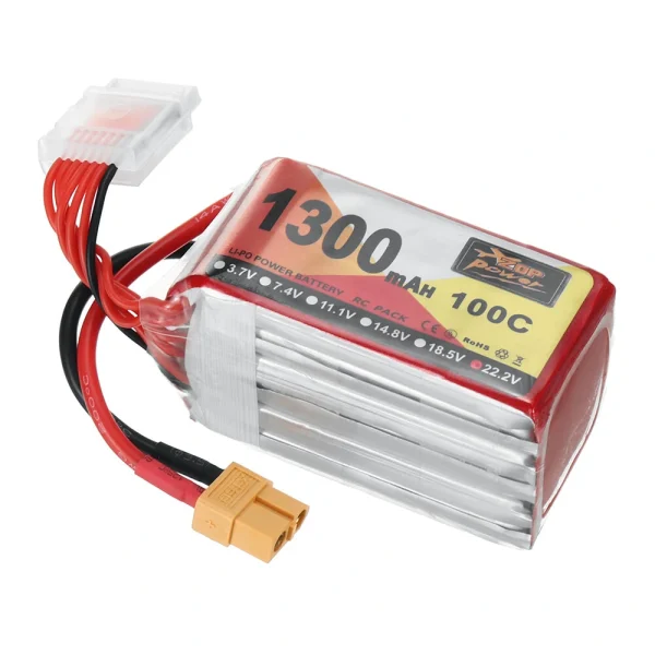 ZOP Power 22.2V 1300mAh 100C 6S LiPo Battery XT60 Plug for Geprc Cinelog35 V2 Darwinfpv Hulk RC FPV Racing Drone - Image 4