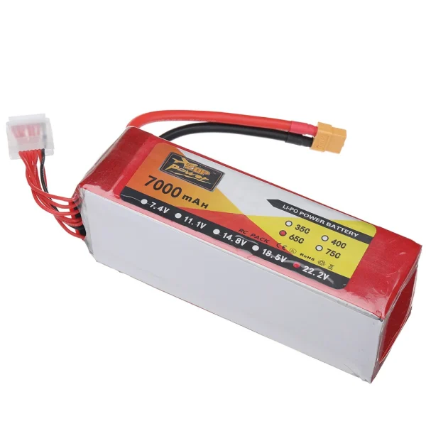 ZOP POWER 22.2V 7000mAh 65C 6S LiPo Battery XT60 Plug for RC Drone - Image 5