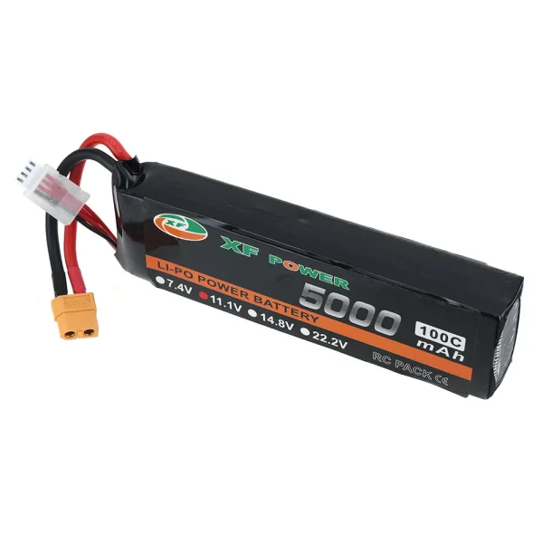 XF POWER 11.1V 5000mAh 100C 3S LiPo Battery XT60 Plug with T Deans Plug for RC Drone - Image 3