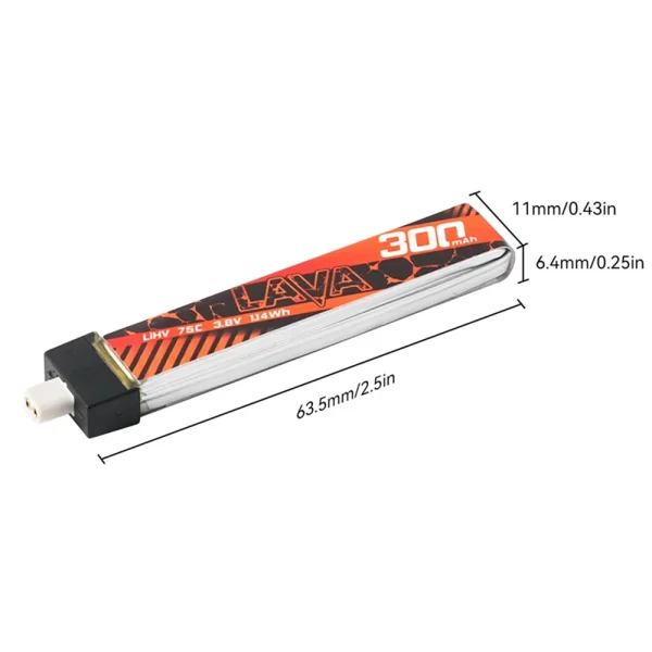 5 PCS BETAFPV 3.8V 300mAh 75C 1S LiHV Battery High Performance Z-Folding Process BT2.0 Connector for Air65 FPV Racing Drone - Image 2