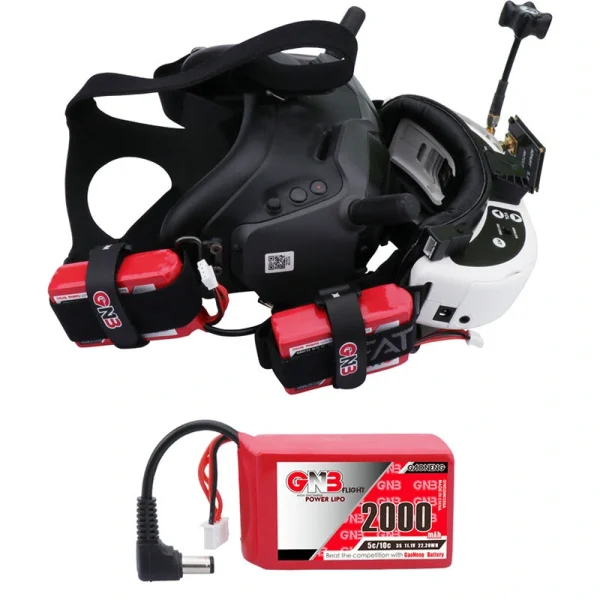 Gaoneng GNB 11.1V 2000mAh 5/10C 3S LiPo Battery DC5.5 Plug for Fatshark DJI FPV Goggles - Image 2