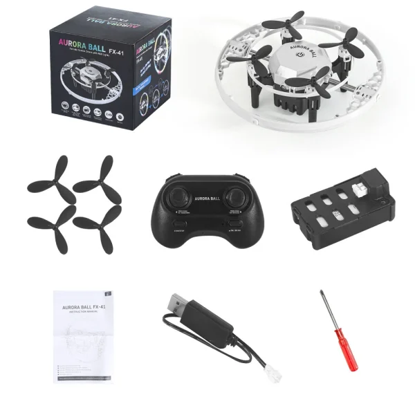 FX-41 AURORA BALL Light Ring 360 Stunt Spin Altitude Hold Mode LED Circle Protection Kids Gifts 2.4G 4CH 6-Axis Remote Control RC Toys Drone Quadcopter RTF - Image 9