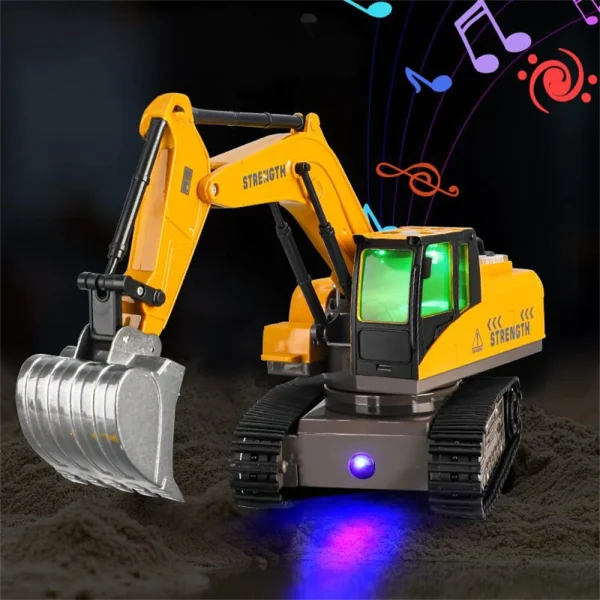 Y1803 1/20 13CH 2.4G RTR Alloy RC Excavator Car Vehicle Model With Colorful Lights Music Effects Spray for Children - Image 4