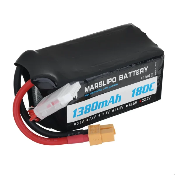 MARSLIPO 22.2V 1380mAh 180C 6S Lipo Battery XT60 Plug for iFlight Nazgul XL5/DC5 SpeedyBee Master 5 V2 FPV Racing Drone - Image 2