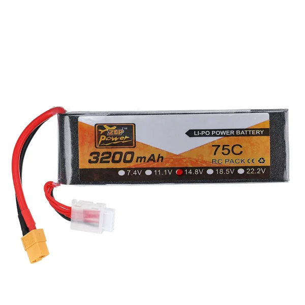 2Pcs ZOP Power 14.8V 3200mAh 75C 4S Lipo Battery XT60 Plug for RC Airplane - Image 5