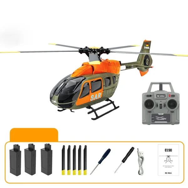 COOLBANK & RC ERA C190 1:30 H145 Scale 2.4G 6CH  6-Axis Gyro Optical Flow Localization Flybarless RC Helicopter RTF - Image 6