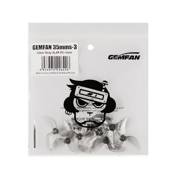 4 Pairs GEMFAN 35mms 3-blade 1mm Hole PC Propeller for RC FPV Racing Drone - Image 4
