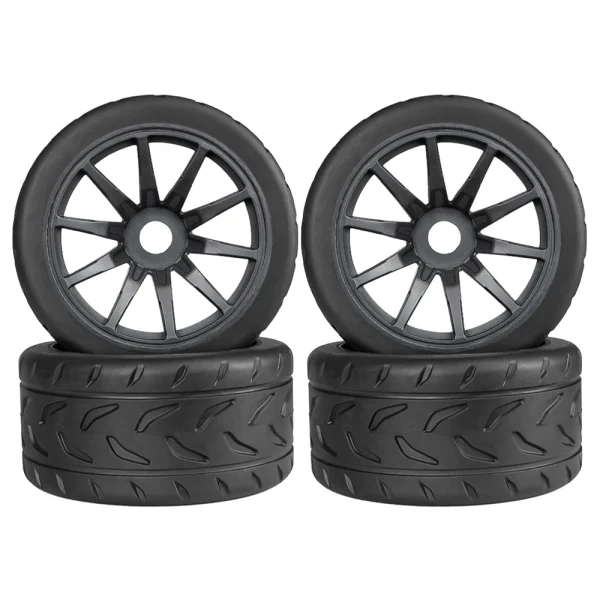 4PCS Eight-Character Pattern Racing Road Wheel Tire Spare Parts for ARRMA 1/7 Firebird FELONY Mustang GT Flat Race RC Car Vehicle Models Accessories - Image 2