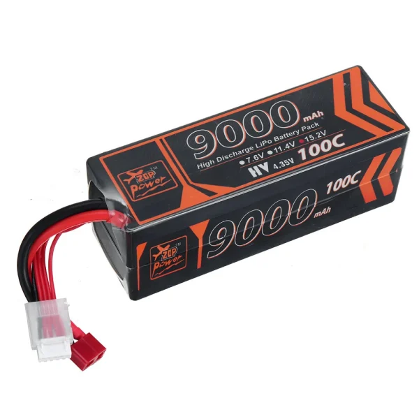 ZOP Power 15.2V 9000mAh 100C 4S LiPo Battery T Deans Plug for ZD Racing Pirates 3 RC Car - Image 2