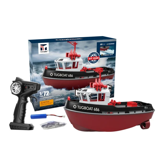TY XIN 686 2.4G 1/72 Rc Boat Powerful Dual Motor Wireless Electric Remote Control Tugboat Model Toys for Boys Gift - Image 7