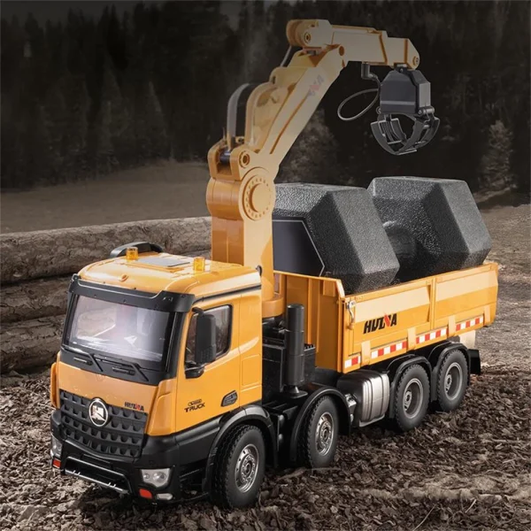 HUINA 1538 1/14 2.4G 26CH Semi-alloy RC Car Grabbing Wood Dump Truck 3-in-1 Vehicle Model RTR - Image 3
