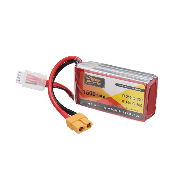 ZOP POWER 11.1V 1500mAh 45C 3S LiPo Battery XT60 Plug for RC Drone - Image 2