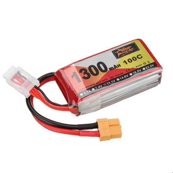 ZOP Power 11.1V 1300mAh 100C 3S LiPo Battery XT60 Plug for RC Drone - Image 4